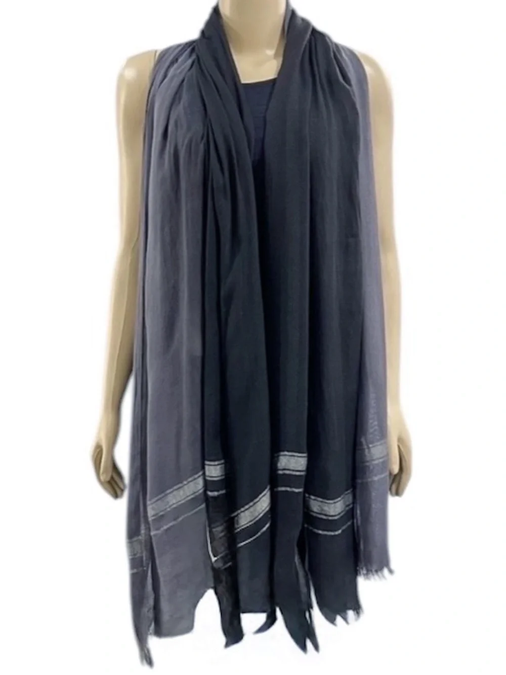Leigh & Luca Charcoal & Black Lux Modal Scarf